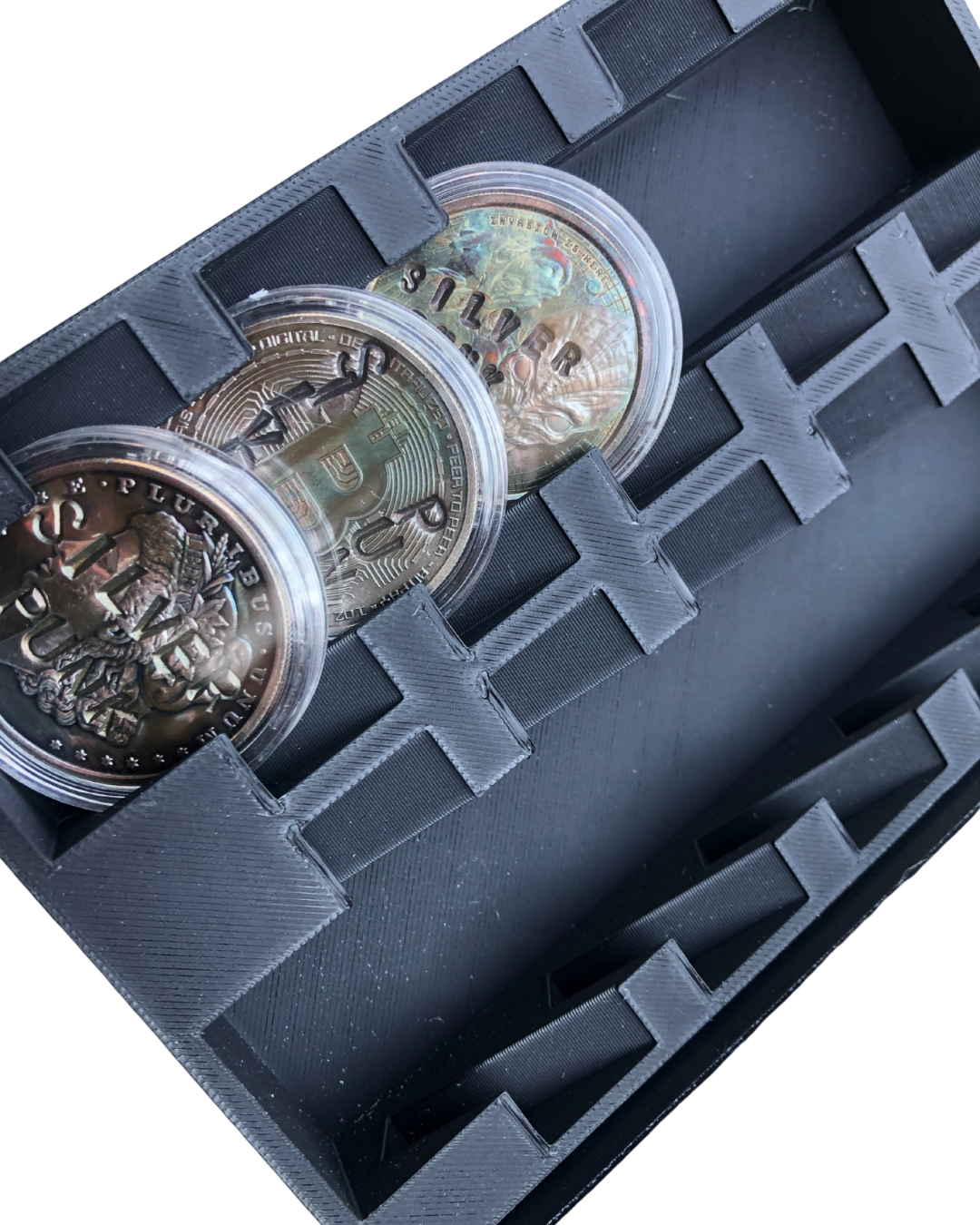 Silver Punk "Defaced" 10-Round Storage Box – Designed by NerdUK