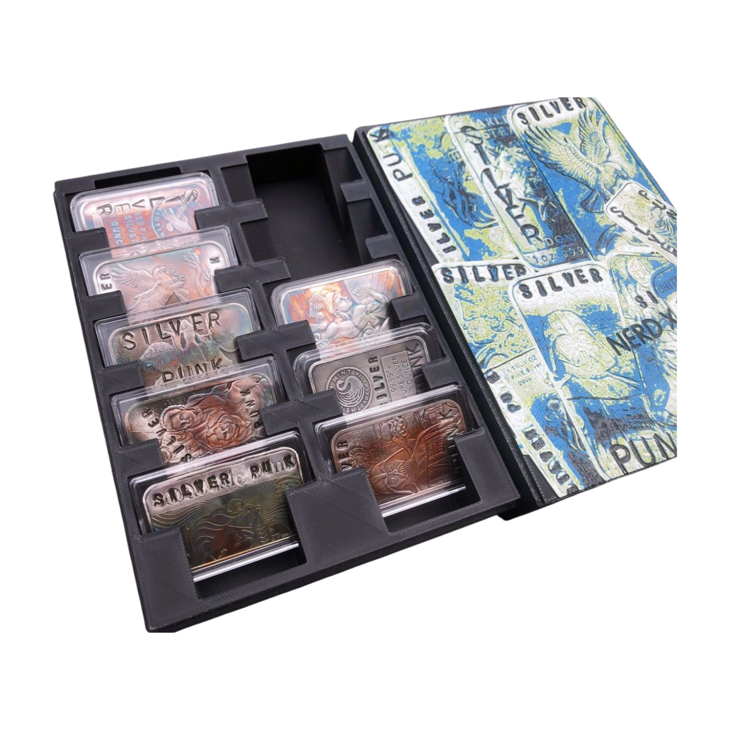 Silver Punk "Defaced" 10-Bar Storage Box – Designed by NerdUK
