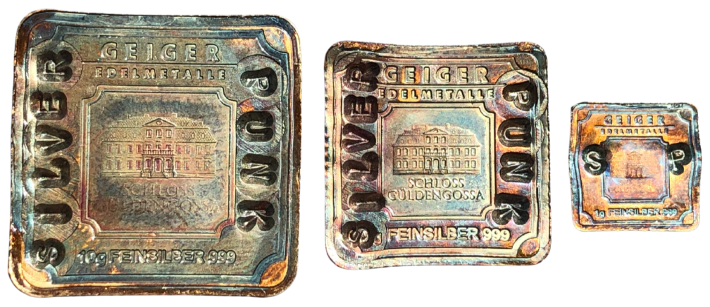 Set of Geiger Squares 10gm, 5gm & 1gm
