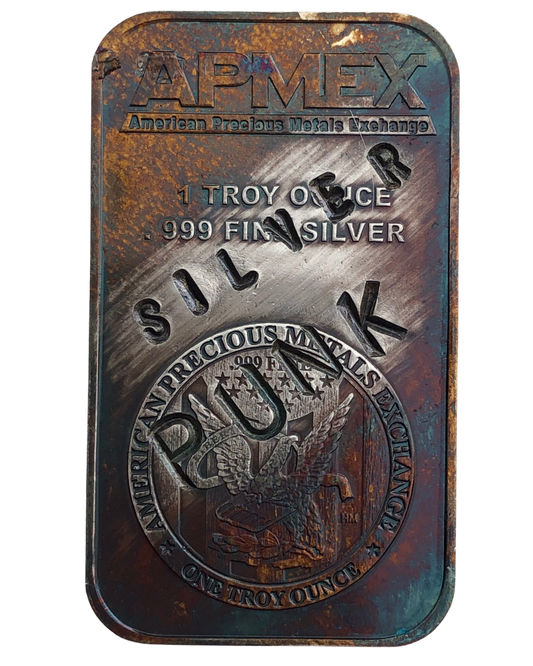 Defaced APMEX 1oz Silver Bar