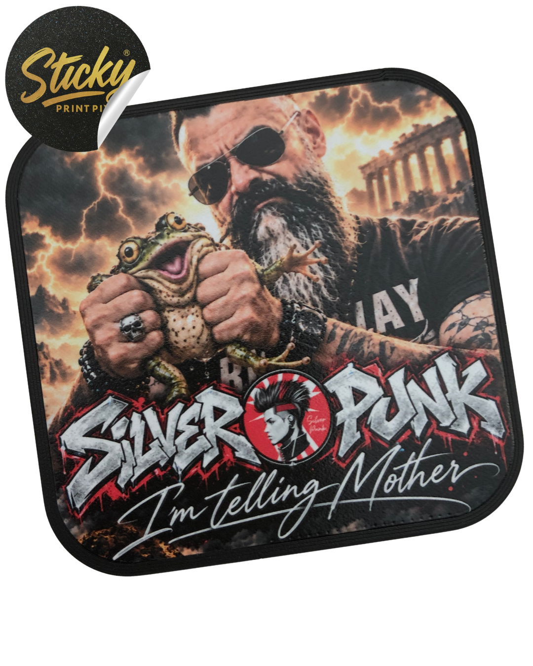 "I’m Telling Mother" Miniature — Silver Punk × Sticky Print Pixels