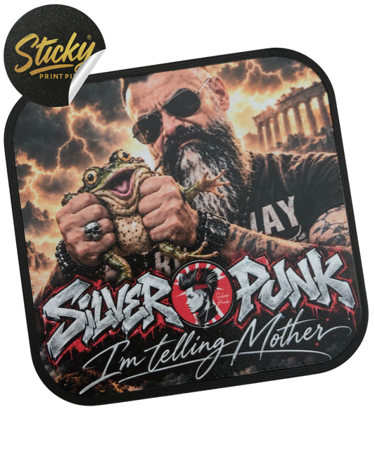 "I’m Telling Mother" Miniature — Silver Punk × Sticky Print Pixels