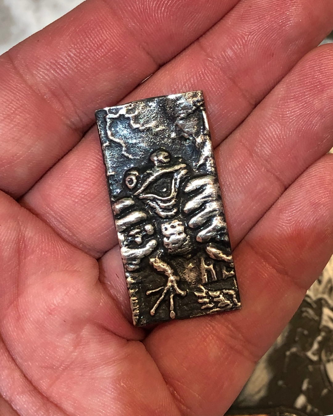 "I’m Telling Mother" Miniature — Silver Punk × Sticky Print Pixels